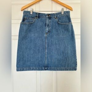 Vintage Ralph Lauren Denim Skirt Lauren Jeans Co. Front Slit Size 10